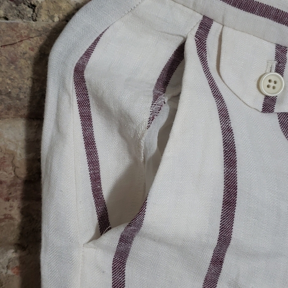 Theory linen ladies pant wide leg size 4 striped - Picture 4 of 8